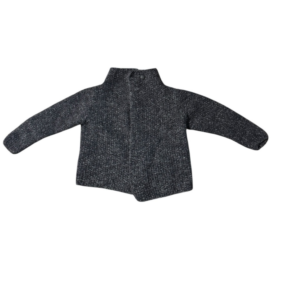 EILEEN FISHER Plush Chunky Heavy Melange Gray Open Cardigan Sweater Size Medium